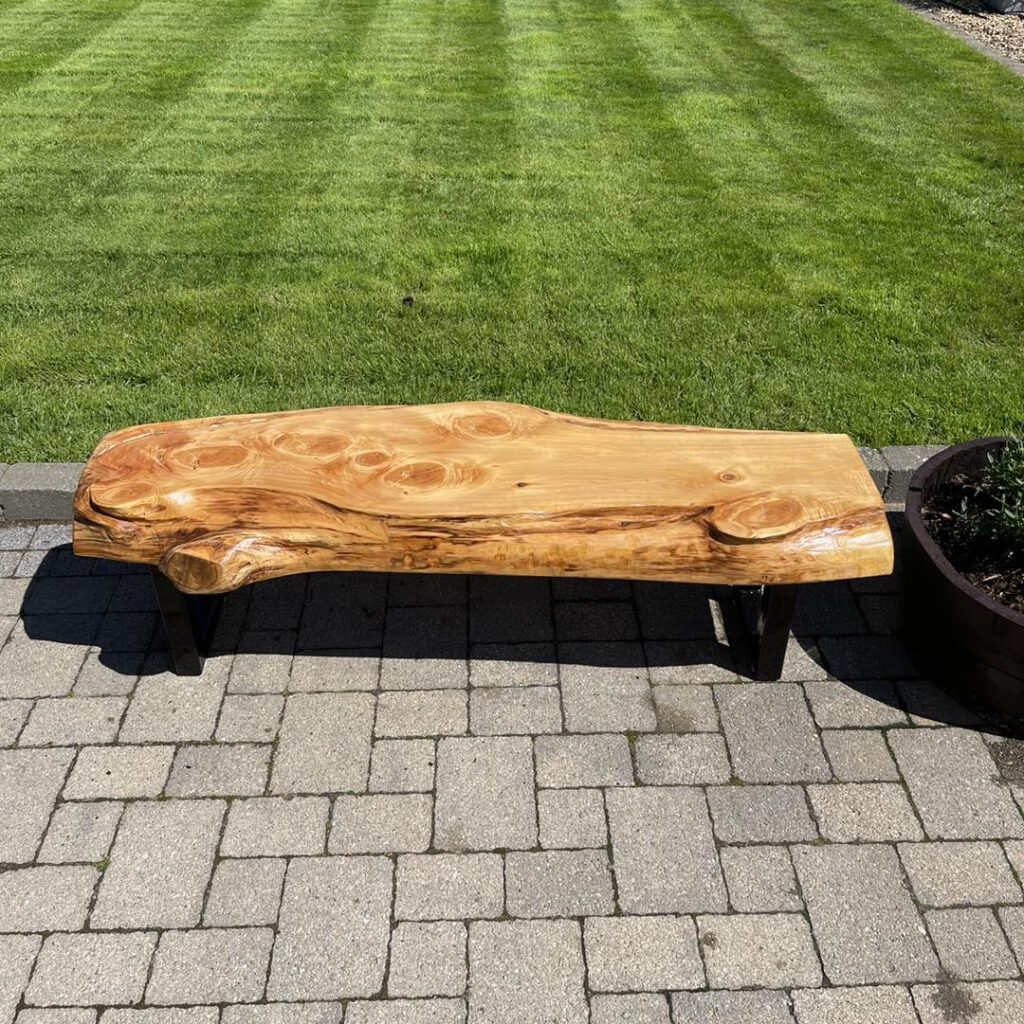 Live Edge Garden Bench