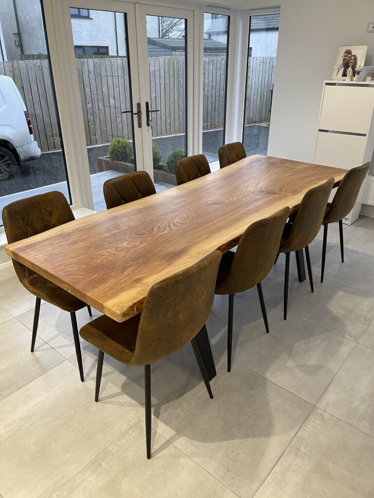 Large 8 Seater Live Edge Ash Dining Table!