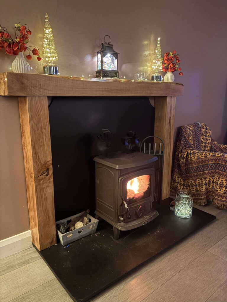 Chunky beam fire surround