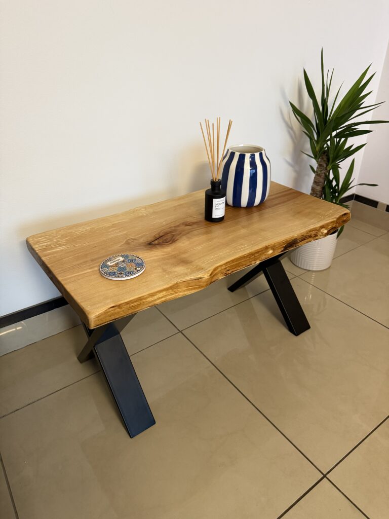 Poplar tree live edge coffee table.